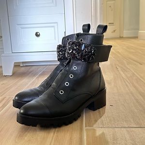 Karl Lagerfeld Black Boots - Pippa Combat Boots